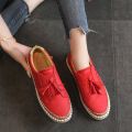 Spot 2022 New Round Toe Casual Tassel Sneakers Flat Sole Plus Slip Slip Shoes Loafers Women. 