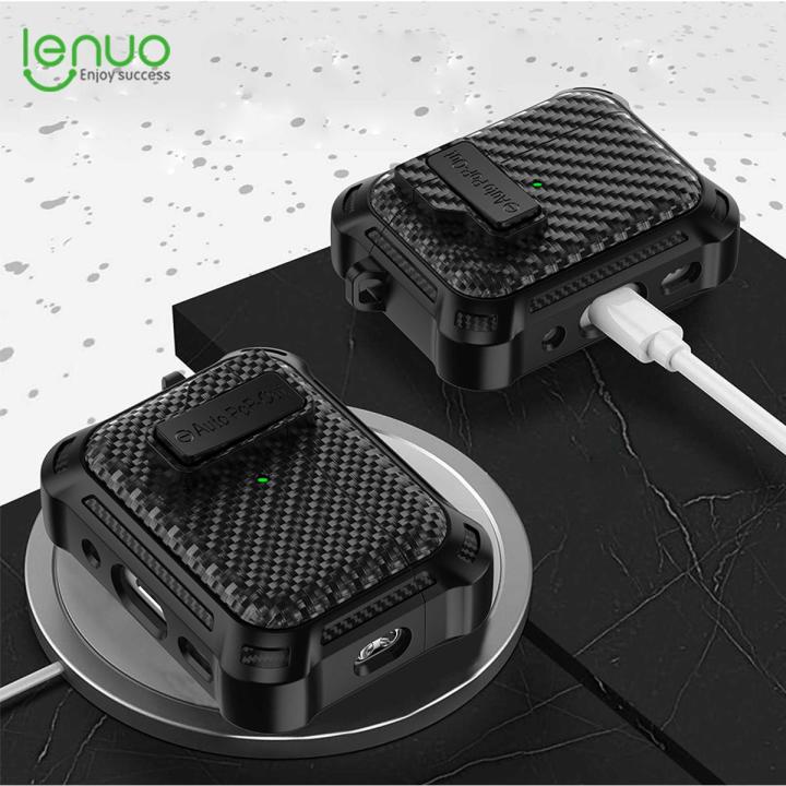 Lenuo Anti-Fall Cover For AirPods Pro2 Carbon Fiber Automatic