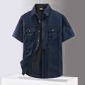 Stylish Solid Color Casual Half Sleeve Shirt with Double Pocket for Men.
