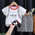 Baby Boy  Summer Short Sleeve T-shirt Tee Shorts 2 Pcs Outfits Set used children baby comfortable T-shirt and pant (. 