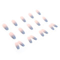 24Pcs Pink Blue Fake Nails with Glue DIY False Nails Wearable Nails Long Artificial Nails.