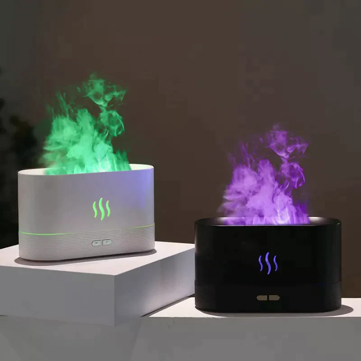 AROMA DIFFUSER FLAME HUMIDIFIER MULTI FLAME COLOUR