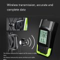 (New)3 In 1 Wireless Bicycle Code Meter Lamp Strong Light Front Light, Colour: Green.