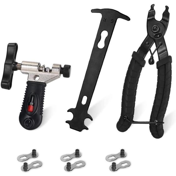 Bike Chain Repair Tool Kit, Bike Master Link Pliers Remover Chain Breaker Splitter Cutter & Chain Wear Indicator Checker