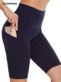 CAMPSNAIL Leopard Casual Biker Shorts With Pockets For Women High Waist Elastic Gym Sport Short Pants Soft Fitness Yoga Legging. 
