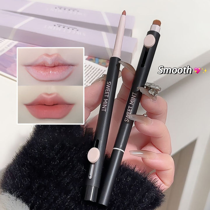 Double-end Lip Liner Matte Velvet 2 in 1 Lipstick Pencil Long Lasting ...