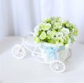 Home wedding decoration bike flower baskets plastic white tricycle design flower basket container container flower-flower vase. 