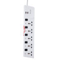 CLICK Super 5 Point 2 USB Multiplug Extension Cord 5skt Port Multi Plug Socket. 