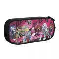 Fun Monster High Collage Pencil Case Anime Pencilcases Pen Holder for Student Big Capacity Bag Office Zipper Accessories. 