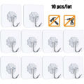 10 PCs Strong Transparent Suction Cup Sucker Wall Hooks Hanger for Kitchen Bathroom Holder Accessories  {Daily Deals}. 