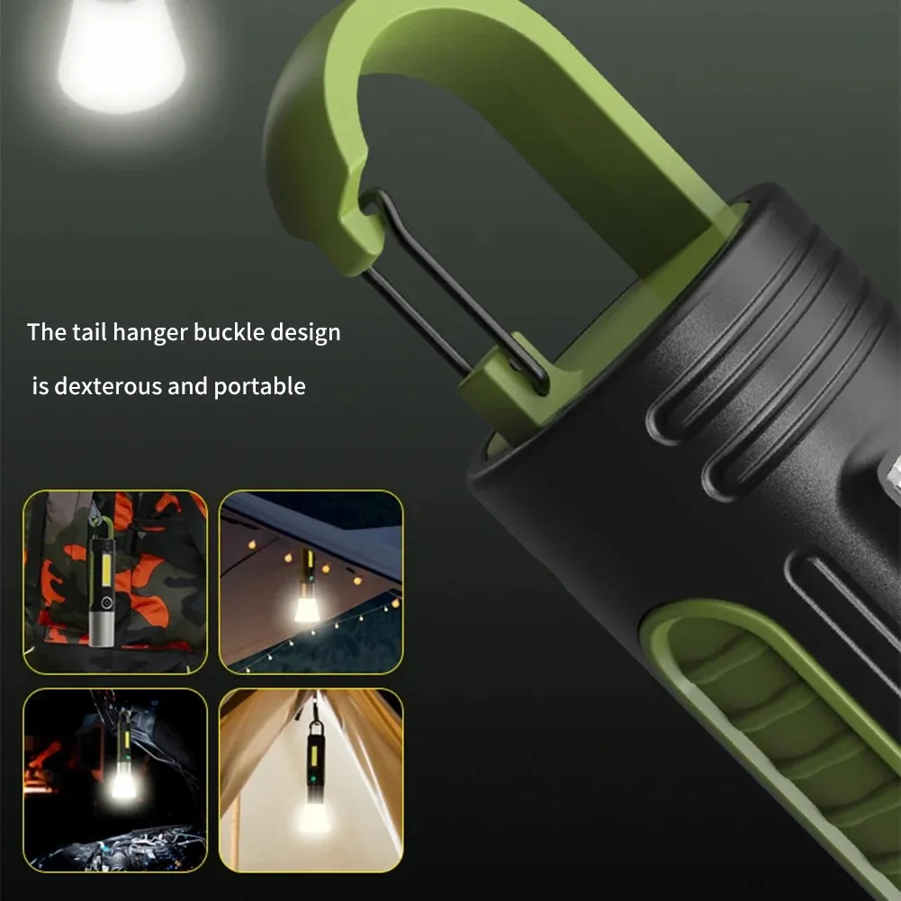 Smiling Shark-SD0707 Outdoor Camping LED Flashlight Rechargeable With Hook