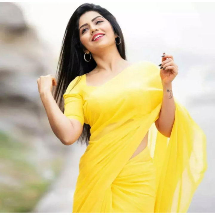 Muslin Than Shari Sky Blue colour Saree