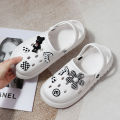 Cross-border EVA New Bear Cave Shoes Women's Outerwear Korean Style Slippers Women's Summer Tide High Heels Thick-soled Garden Shoes Women's DIY.