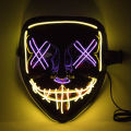 halloween party glow mask tik tok grimace fluorescent smiley face mask horror atmosphere props wholesale new year's day. 
