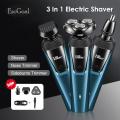 EsoGoal 3D Electric Face Shaver Men Rotary Razor 3 in 1 Facial Grooming Kit For Men USB Smart Rechargeable Fast Charging Electric Razor Beard Shaving Machine. 