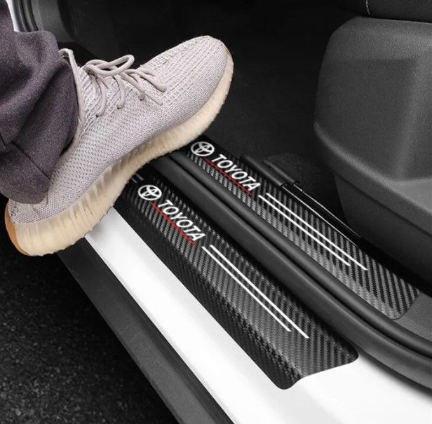 4Pcs%203D%20Texture%20Carbon%20Fiber%20Door%20Anti-Scratch%20Car%20Door%20Protective%20Vinyl%20Car%20Stickers%20For%20TOYOTA%20-%20Image%207