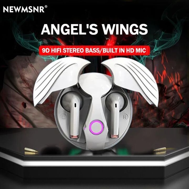 Creative Wireless Headphones Angel Wings Bluetooth 5.3 Earphone Stereo Earbuds Touch Control Gaming Sport Headset Gifts for Kids