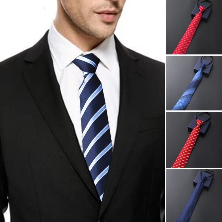 Lazy%20Zipper%20Men's%20Tie%20Business%20Formal%20Dress%20Wear%20Stripe%20Solid%20Color%20Zipper%20Necktie%20Wholesale%20Gifts%20for%20Men%20Slim%20Skinny%20Tie%20-%20Image%204