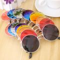 Fashion Retro Round Sunglasses Ladies European And American Trend Eyewear Metal Frame Jelly Glasses. 