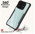 RIGGEAR Shockproof Redmi Note 14 5G | 360 Degree Protection | Protective Design | Transparent Back Cover Case for Redmi Note 14 5G (PC & TPU, Black Bumper). 
