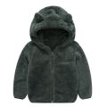 Kids Baby Fleece Coat Jacket Winter Toddler Girl Boy Cute Teddy Bear Ear Zipper Hooded Solid Warm Outwear Fall Children Clothes. 