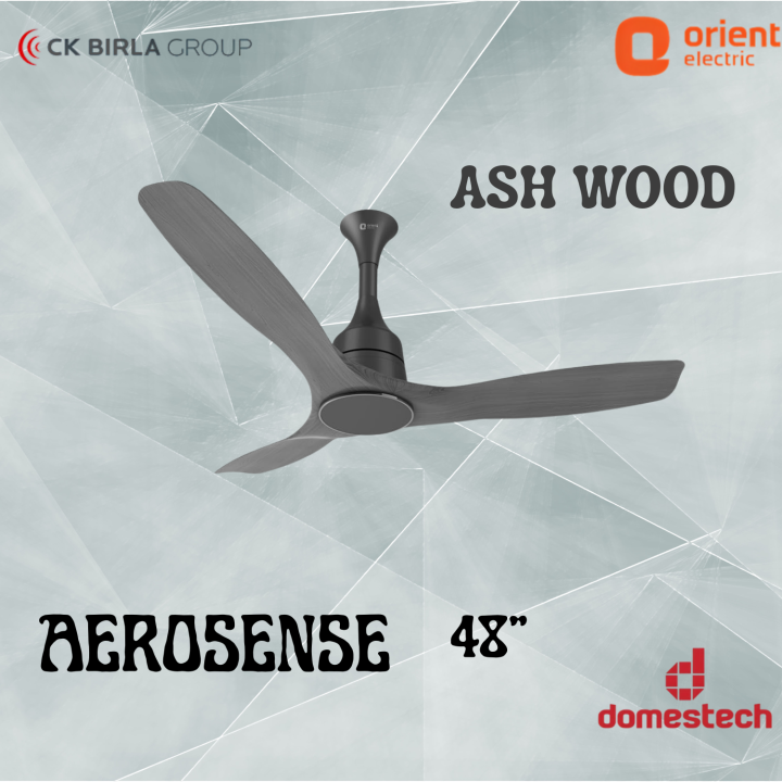 Orient Electric Aerosense BLDC 48" Ceiling Fan with Remote (Ash Wood)