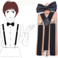 Suspenders & Bow Tie For Men Y-Shape Suspenders Bow Ties For men Black Color. 