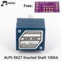 1PC Japan ALPS RK27 Volume LOG Stereo Potentiometer 2-gang Dual 10K/20K/50K/100K/250K  Potentiometer Knurled Shaft + PCB - Knurled Shaft  250KA. 