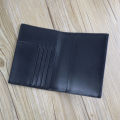 Leather Passport Cover Holder - Black. 