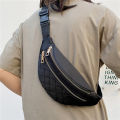 Fashion Women's Waist Bag Chest Bag PU Leather Waterproof Fanny Pack Messenger Shoulder Bags Multifunction Plaid Waist Pack.