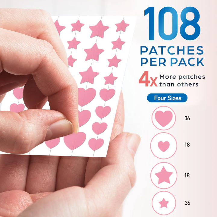 108%20Acne%20Patch%20Pimple%20Patch,%20Pink%20Heart%20Star%20Shaped%20Acne%20Absorbing%20Cover%20Patch,%20Hydrocolloid%20Acne%20Patches%20For%20Face%20Zit%20Patch%20A%20-%20Image%203