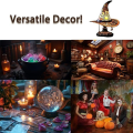 USB Powered Resin Lamp Resin Witch Hat Light Gothic Wizard Shape Ornament Lamp for Bedroom for Living Room Decor Yellow.