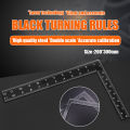 90° Low Measurement Error Thick Steel Wear-resistant Durable Right Angle Square Ruler Measuring Angle Right Angle Stainless Steel Corrosion Resistance Rust Proof 200x300mm. 