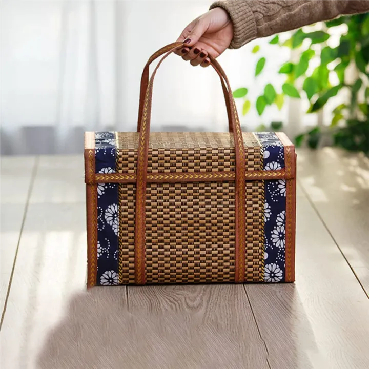 Picnic%20Woven%20Basket%20Wicker%20Storage%20Bag%20Handle%20Folded%20Fruit%20Shopping%20Food%20Handle%20Rattan%20Grass%20Foldable%20Bamboo%20Basket%20Easy%20to%20Use%20B%20-%20Image%202
