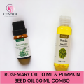 Cosprof Rosemary Essential oil 10 ml & Pumpkin Seed oil 50 ml Combo Pack. 