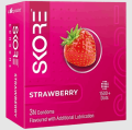 Skore Strawberry Flavor 1500+ Raised Dots Condom for Men | 3pcs Pack | India. 