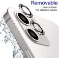 For Apple iPhone 12 White Camera Protector WSKEN Metal Ring Tempered Glass Camera Lens Protector. 