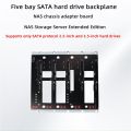 Big 4D Corner Power Supply Five Bay for Hard Drive Backplane NAS Chassis Adapter 6G/Bps Storage Server Backplane.