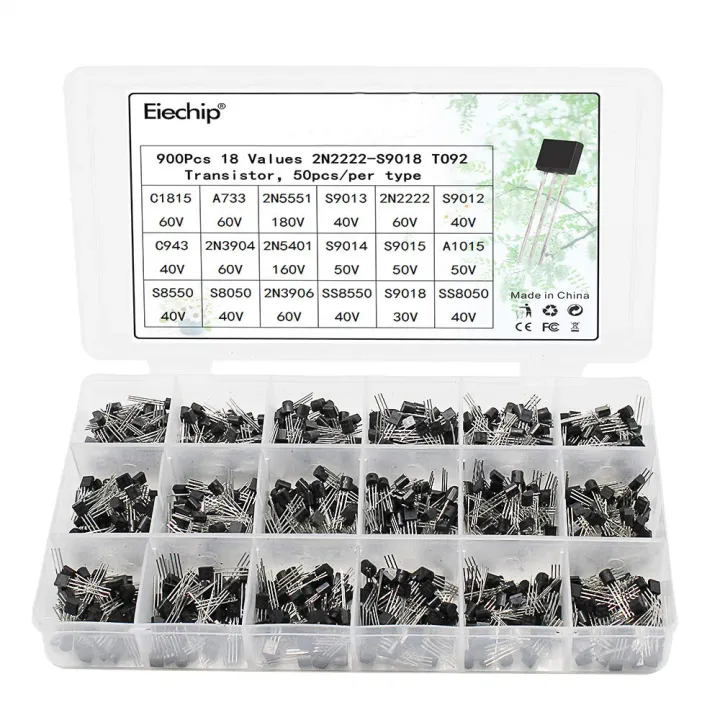900pcs 2N2222-S9018 Transistors Box Pack NPN PNP TO92 Transistor ...