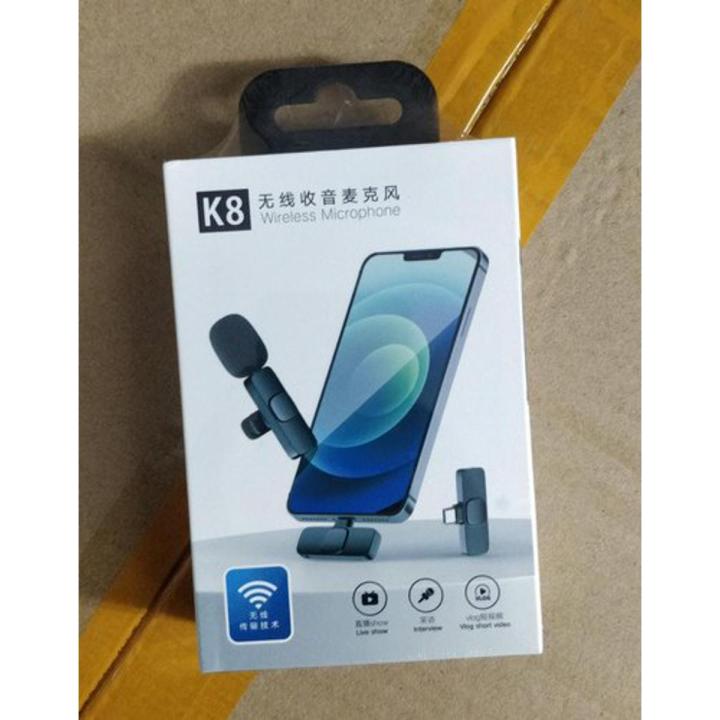K8 Wireless Lavalier Microphone Portable Mini Mic For Type-C - Microphone - মাইক্রোফোন