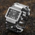Rectangle Ladies Wrist Watch Silver Bangle Watches for Women Crystal Hollow Stainless Steel Quartz Female Clock. 