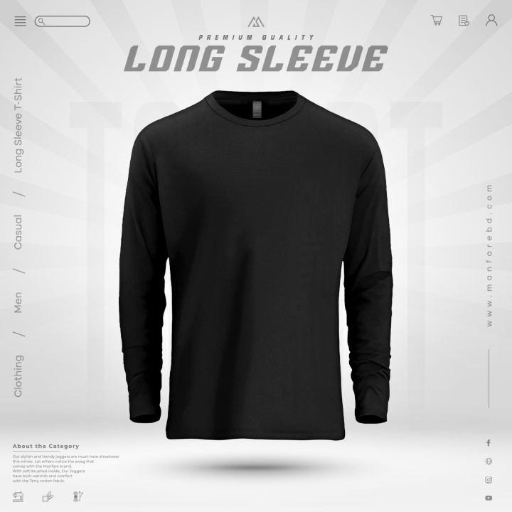 Manfare'S Solid Color Long Sleeve T Shirt For Men I MF-278