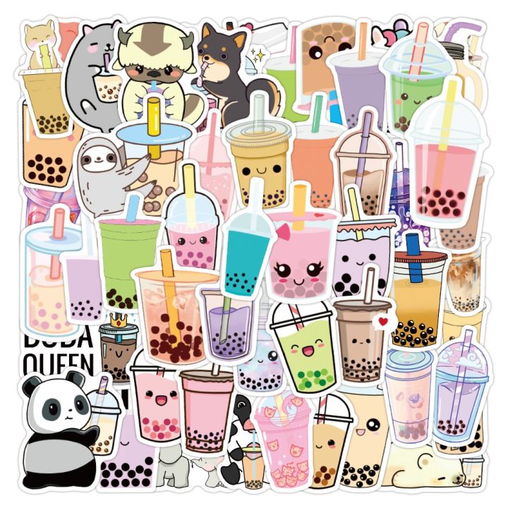 50pcs%20Cute%20Boba%20Sticker%20Kawaii%20Bubble%20Tea%20Sticker%20Waterproof%20Vinyl%20Water%20Bottle%20Sticker%20Laptop%20Sticker%20Stationery%20-%20Image%203