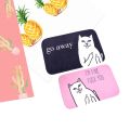 Cartoon Animal Cat Go Away Printing Doormat Flannel Home Decoration Non Slip Floor Mat Cat Door Mat Carpets.