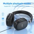 Hoco W35 Bluetooth 5.3 AUX & SD Card Supported HIFI Audio 40H Playtime Wireless Headphone.