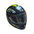 FULL FACE STM BIKE HELMET FOR SAFETY RIDE- BLACK & BLUE GRAPHICS. 