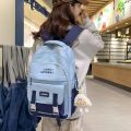 Teenage Girl Boys Fashion School Bag College Student Women Backpack Trendy Travel Lady Laptop Cute Backpack Black New Female Bag.