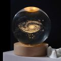 1 Pcs Usb Night Light Led Crystal Ball Table Lamp 3D Moon Planet Nabula Galaxy Solar Decor For Home Children Mother Baby Table Lamp Party Birthday Gifts.