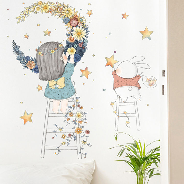 Cartoon%20Stars%20Moon%20Garland%20Wall%20Sticker%20Home%20Living%20Room%20Decor%20Vinyl%20Wall%20Decal%20Sunlight%20Mall%20-%20Image%205