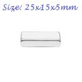 25x15x5mm Rectangular Neodymium Magnet Industrial Super Strong Neodymium Magnets Super Strength Permanent Magnet For Garage Craft Art. 